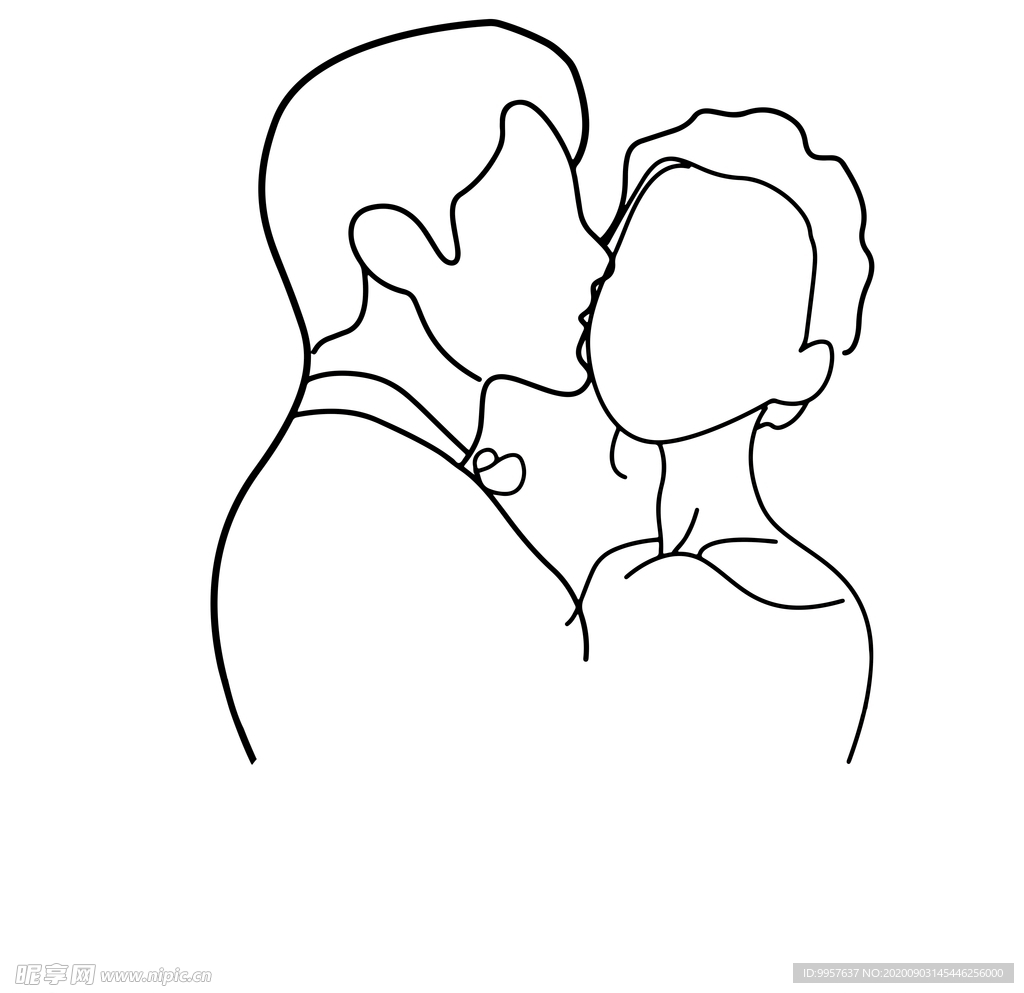 婚礼线条logo