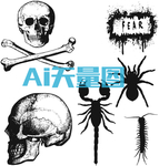 骷髅头 纹身