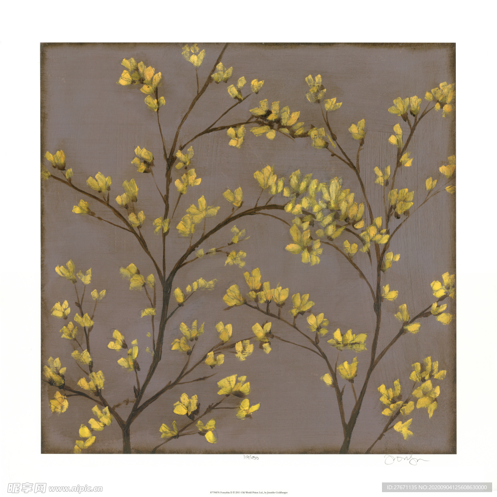 美式黄色小花装饰画