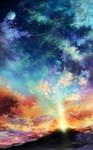 浪漫夜空下的流星