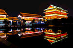 鼓楼夜景鼓楼倒影