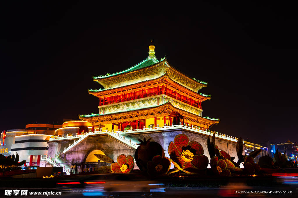 钟楼夜景全景