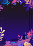 夜晚星星植物背景