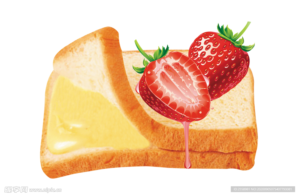 草莓吐司面包