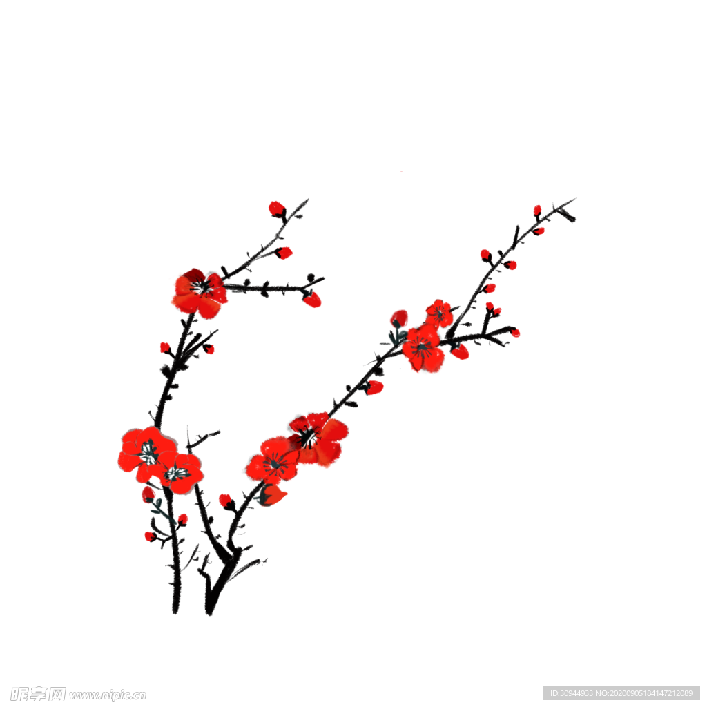 梅花树枝元素