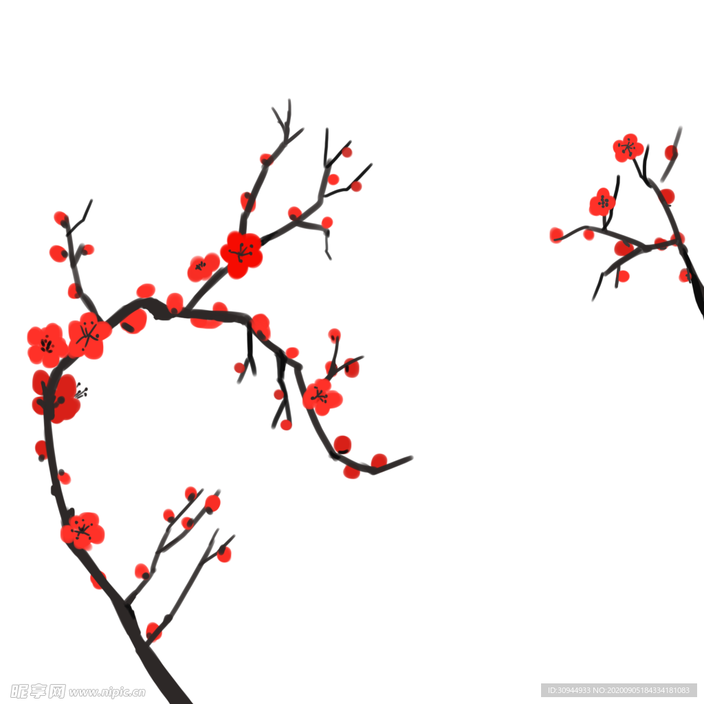 梅花树枝元素