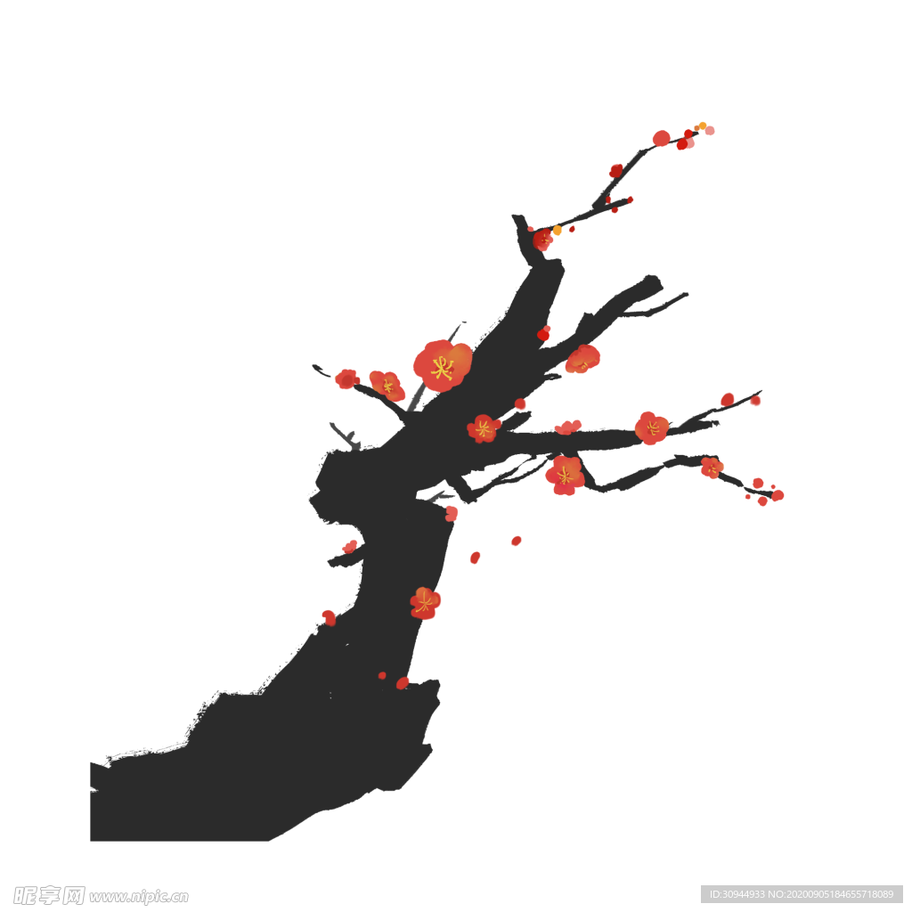 梅花树枝元素