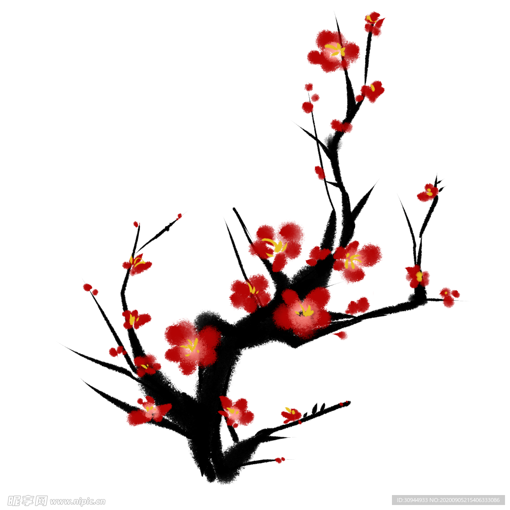 梅花树枝元素
