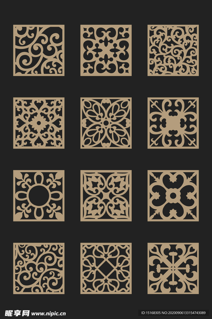 金色古典图案装饰花纹