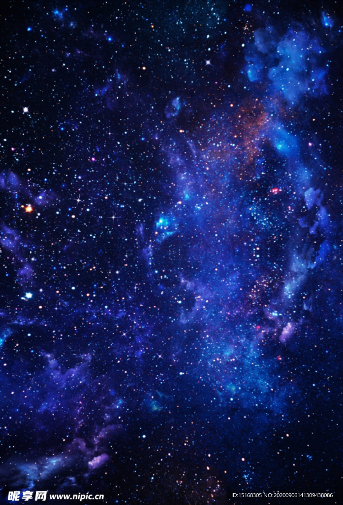 蓝色系创意质感手绘星空背景