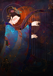 2020年藏蓝色敦煌壁画仙女