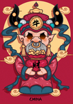 2021年红色喜庆牛年财神国