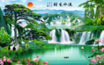 新中式山水背景墙