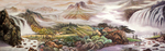 油画山水画风景画新中式背景墙