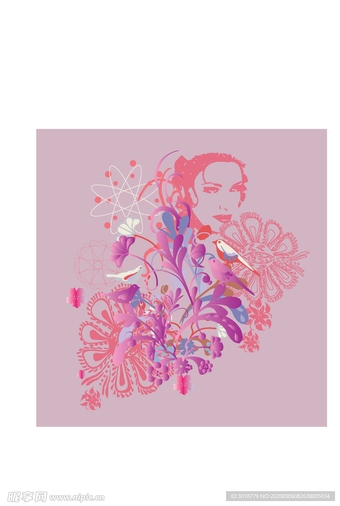 女装人物印花