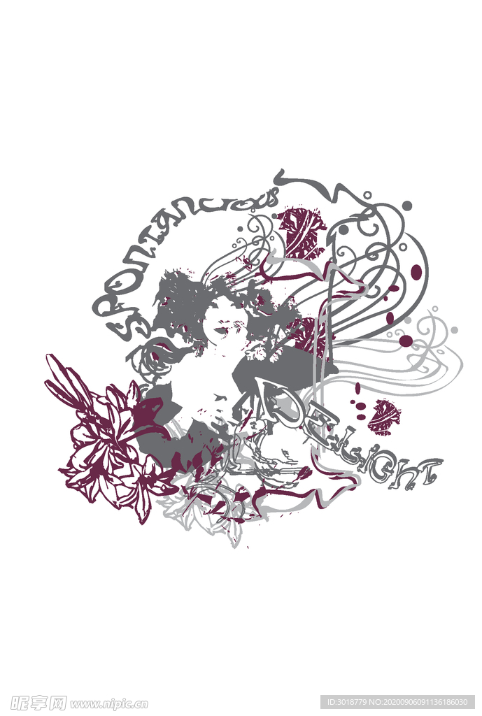 女装人物印花