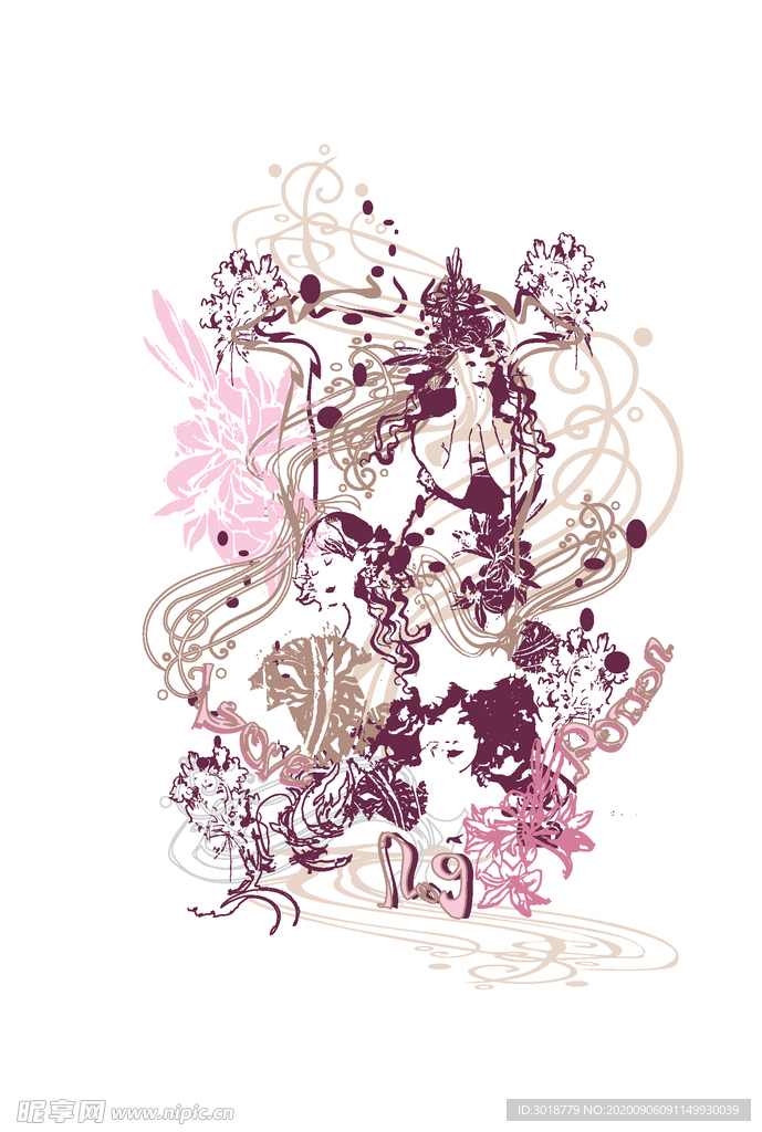 女装人物印花