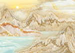 石纹山水背景墙