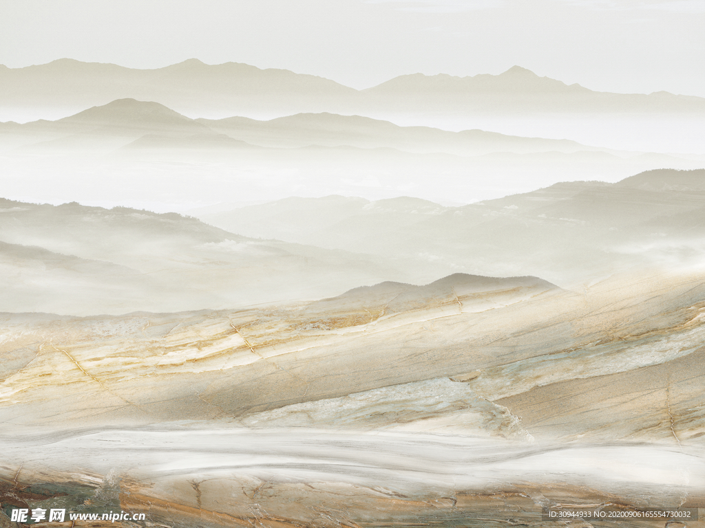 石纹山水背景墙