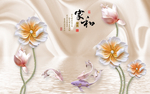 荷花背景墙