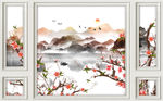 花鸟画 山水风景 背景墙