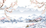 花鸟画 梅花 背景墙