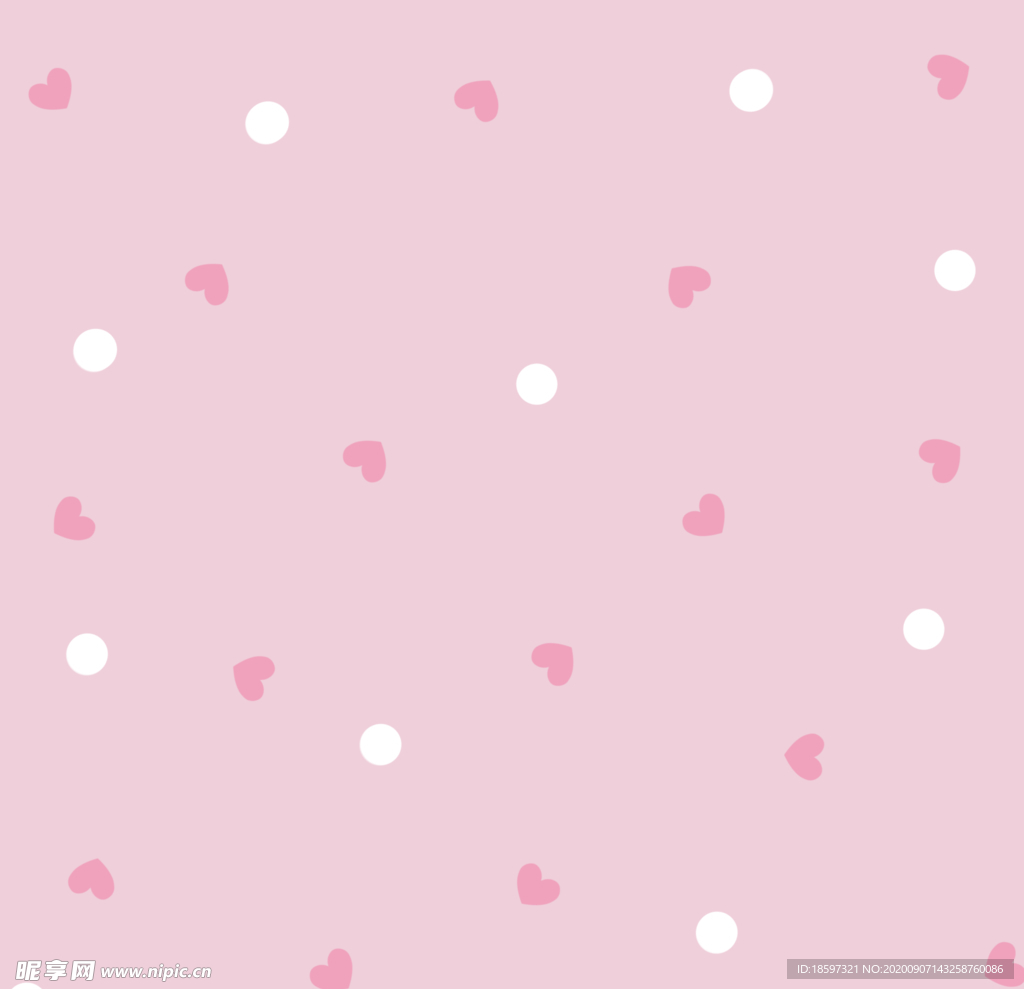 粉色爱心白色小点粉红壁纸