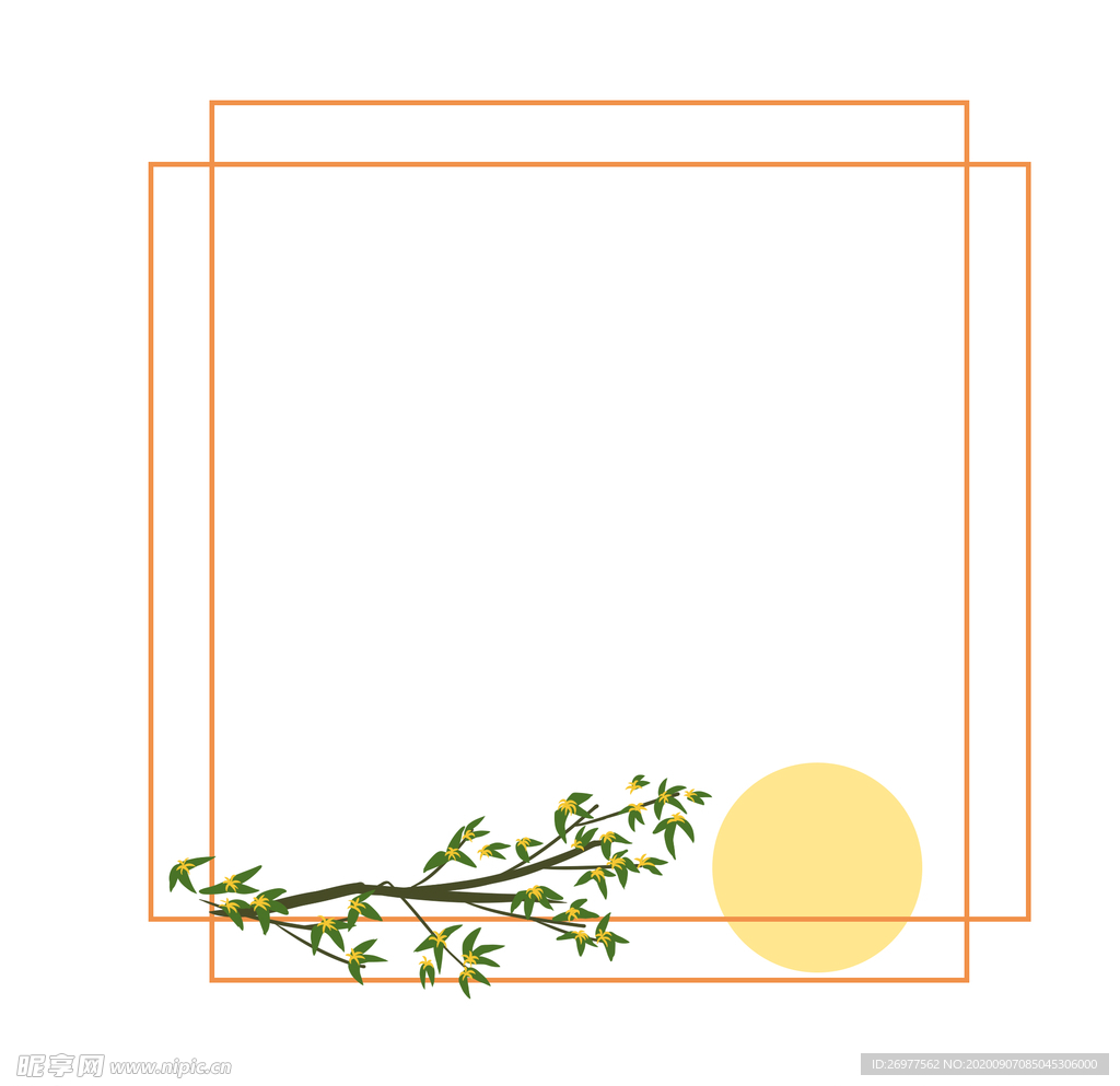 中秋节可爱桂树边框