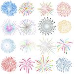矢量烟花 过年  节日