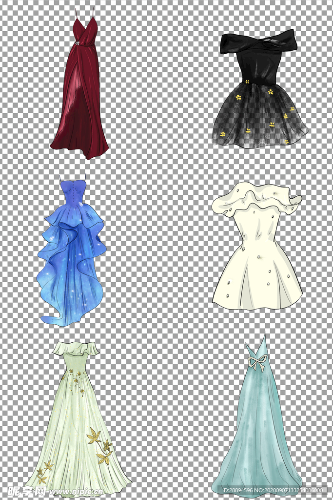 手绘婚纱礼服
