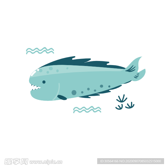 海洋生物图标图形装饰海报素材