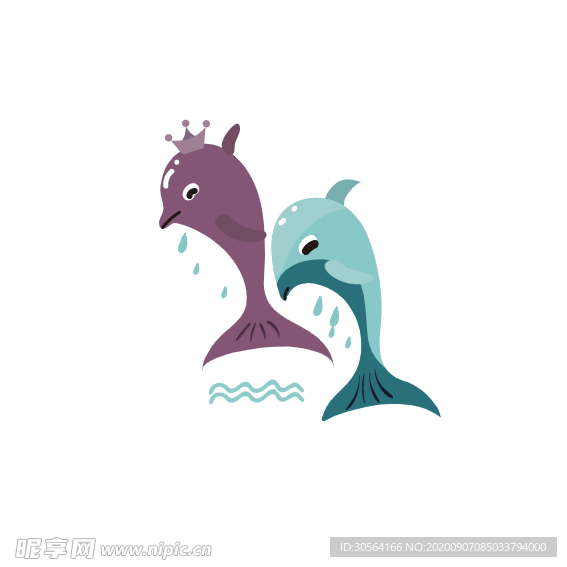 海洋生物图标图形装饰海报素材