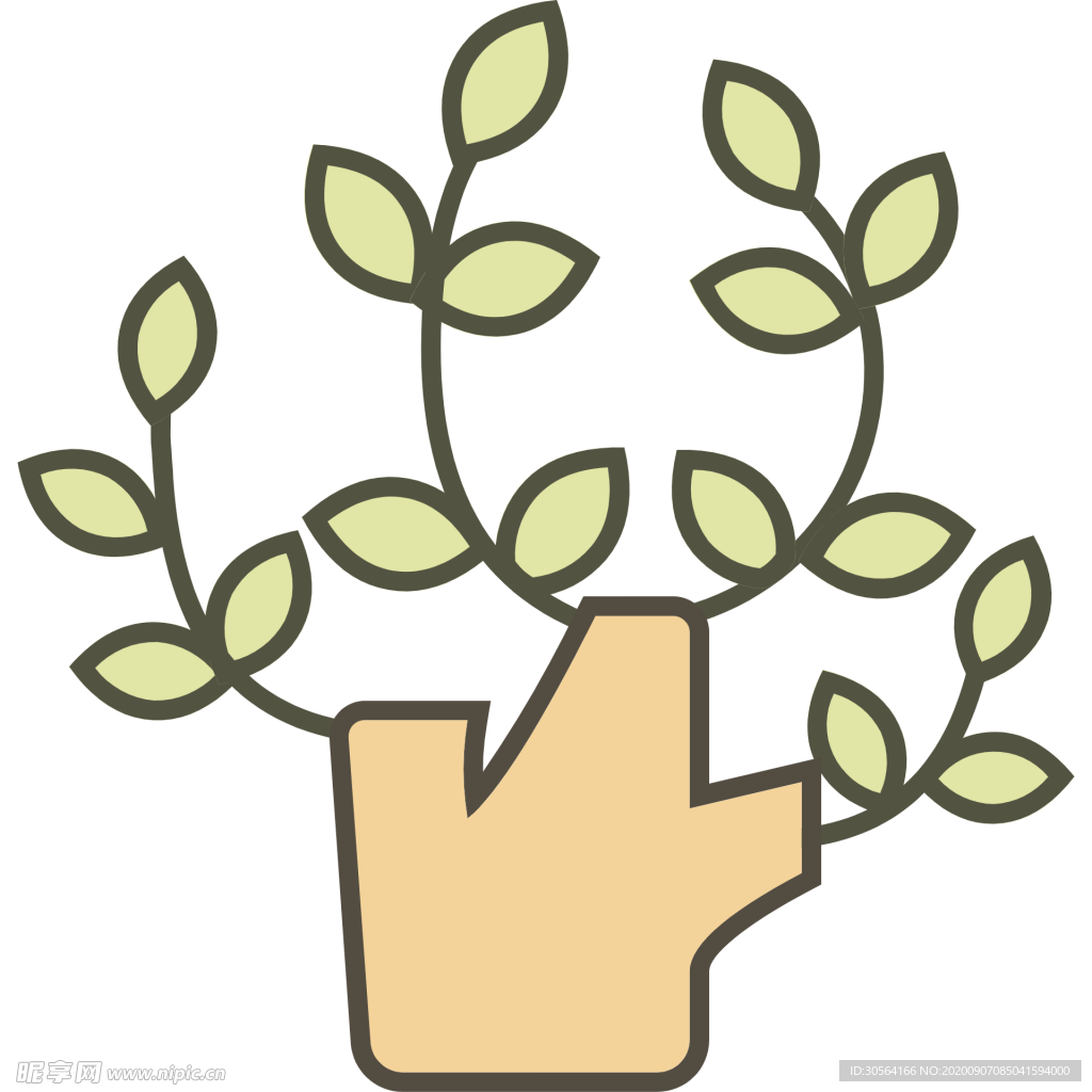 植物图标图形装饰海报素材