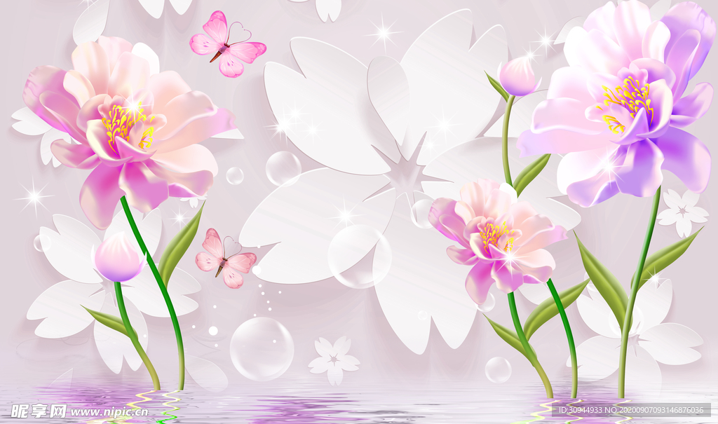 花卉背景墙