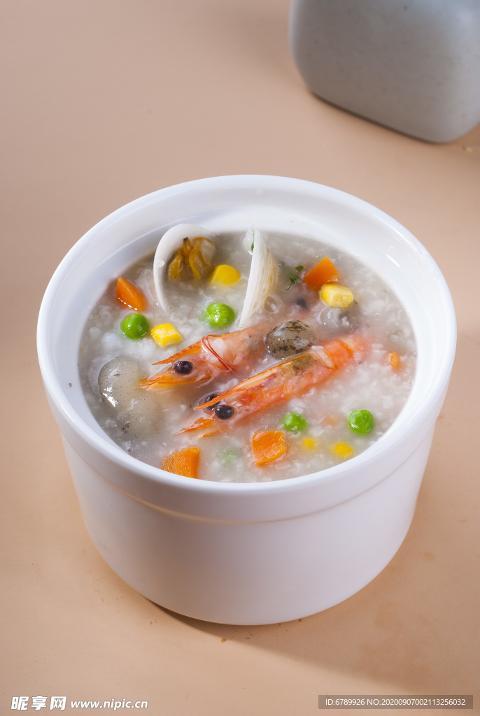 鲜虾蛤蜊海鲜粥