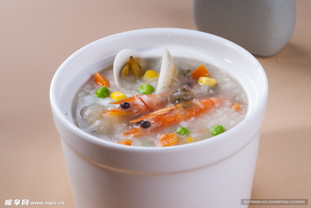 鲜虾蛤蜊海鲜粥