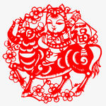 矢量剪纸牛素材