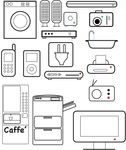 线描生活用品和电器素材