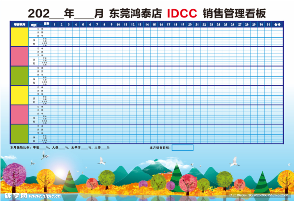 DCC个人业绩月看板