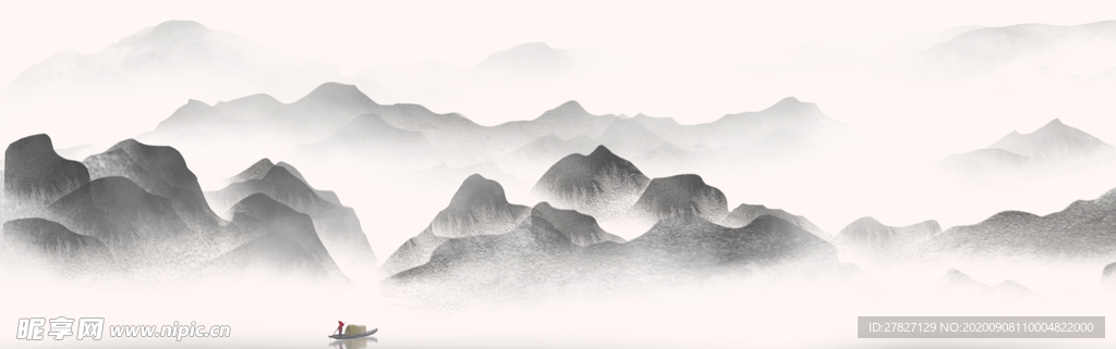 水墨山水横屏背景