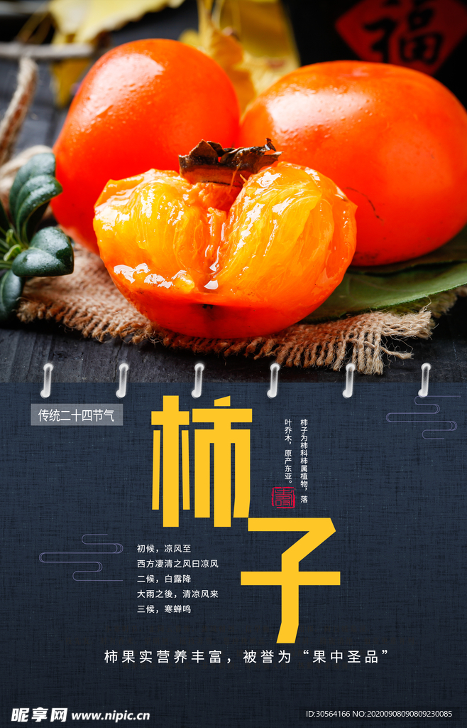 柿子美食活动宣传海报素材