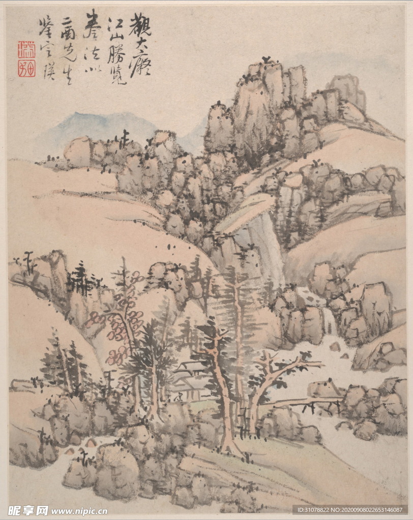 传统山水水墨国画