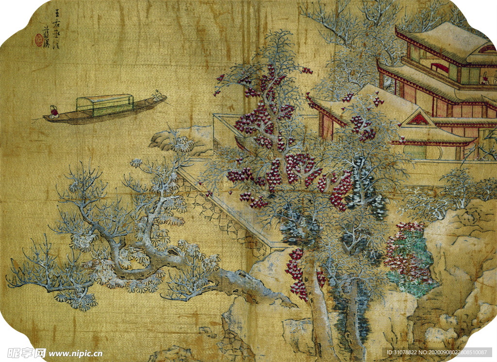传统山水水墨国画