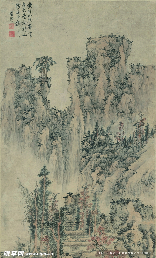 传统山水水墨国画