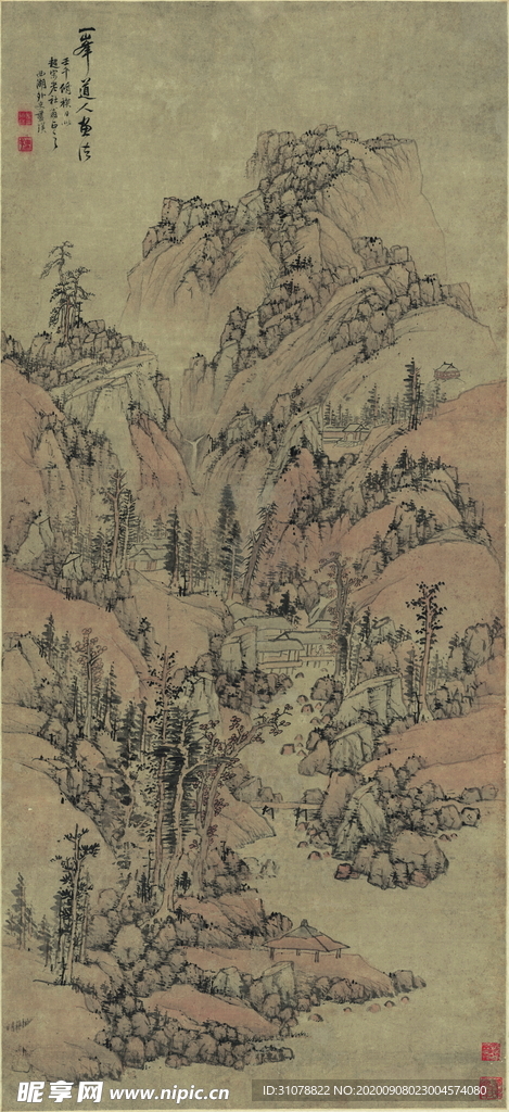 传统山水水墨国画