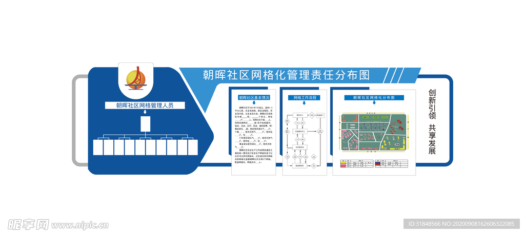 社区网格化管理立体展板文化墙