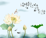 荷花背景墙
