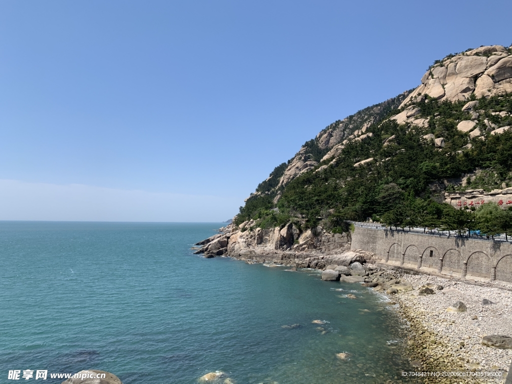 崂山蓝天大海高山