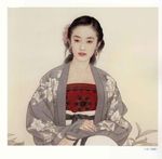 线描仕女图