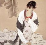 线描仕女图